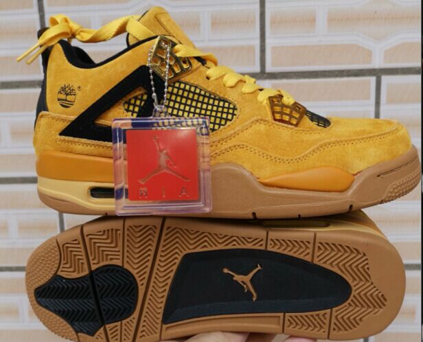 2019 Air Jordan 4 Retro Wheat Yellow Black Shoes - Click Image to Close